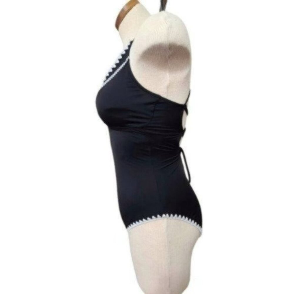 Bar III Women's black/White One-Piece Swimsuit Size L - Picture 9 of 12